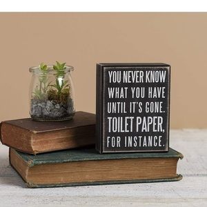 Bathroom sign, new never opened